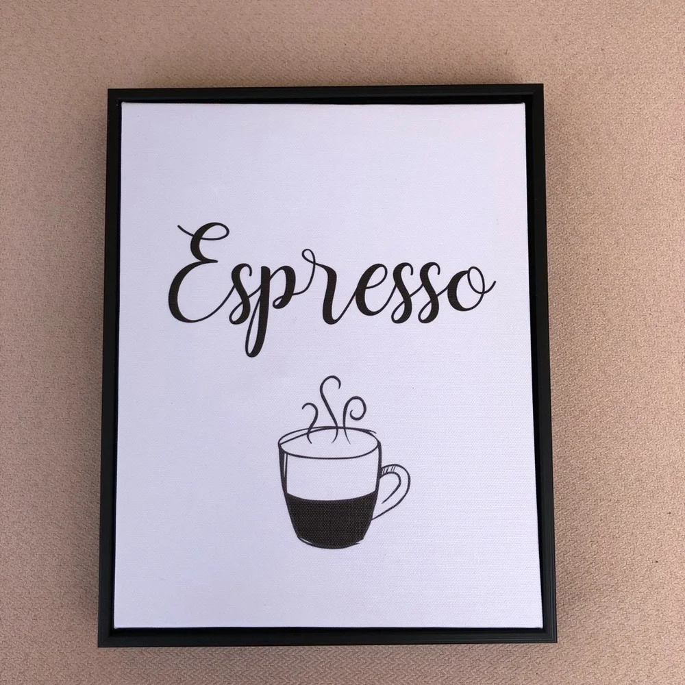 Coffee Lover's Wood Base Panels Set of 3 Modern m Minimalist Wall Art Prints